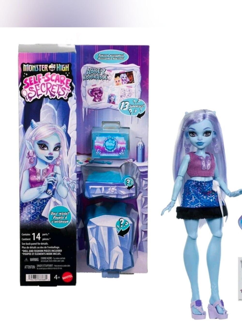 Monster High Self-Scare Secrets Abbey Bominable Fashion Doll with 13 Accessories